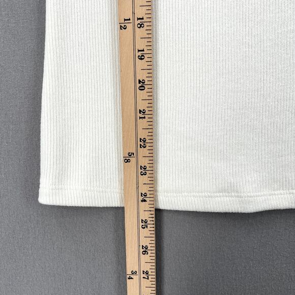 ENZA COSTA Knit Halter Turtleneck Womens Large Winter White Sleeveless Rib NEW - Picture 16 of 16